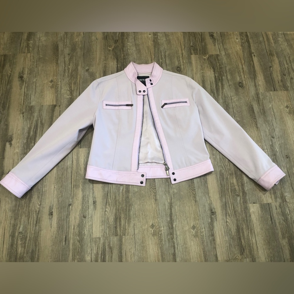 Votre Nom Light Pink Periwinkle Two-Piece Blazer Jacket and Skirt Set - Picture 4 of 15